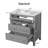 30'' Solid Wood Frame Freestanding Bathroom Vanity With Ceramic Sink Combo And 3 Drawers