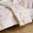 3 PCS Floral Reversible Cotton Comforter Set with Throw Pillow Purple