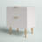Adore Decor Jolie Modern Living Room Side Table, 2 Drawer Storage with Gold Metal Accents, White