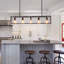 Lustre rectangulaire 5 lumières pour îlot de cuisine-60410985