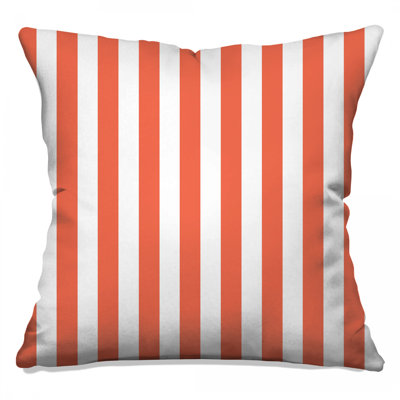 Red White Stripes Double Sided Throw Pillows
