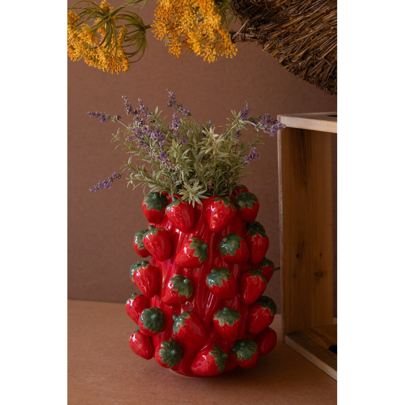 Vase en céramique fraises