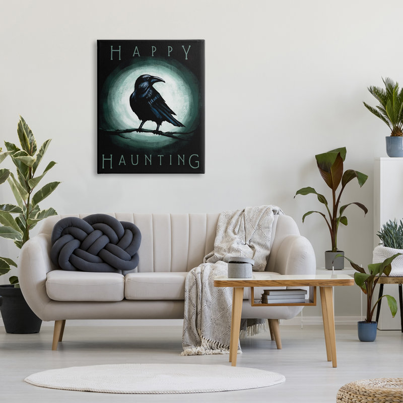 Happy Hauntings - Peinture, H 40 po x l 30 po x 1,5 po, Toile tendue