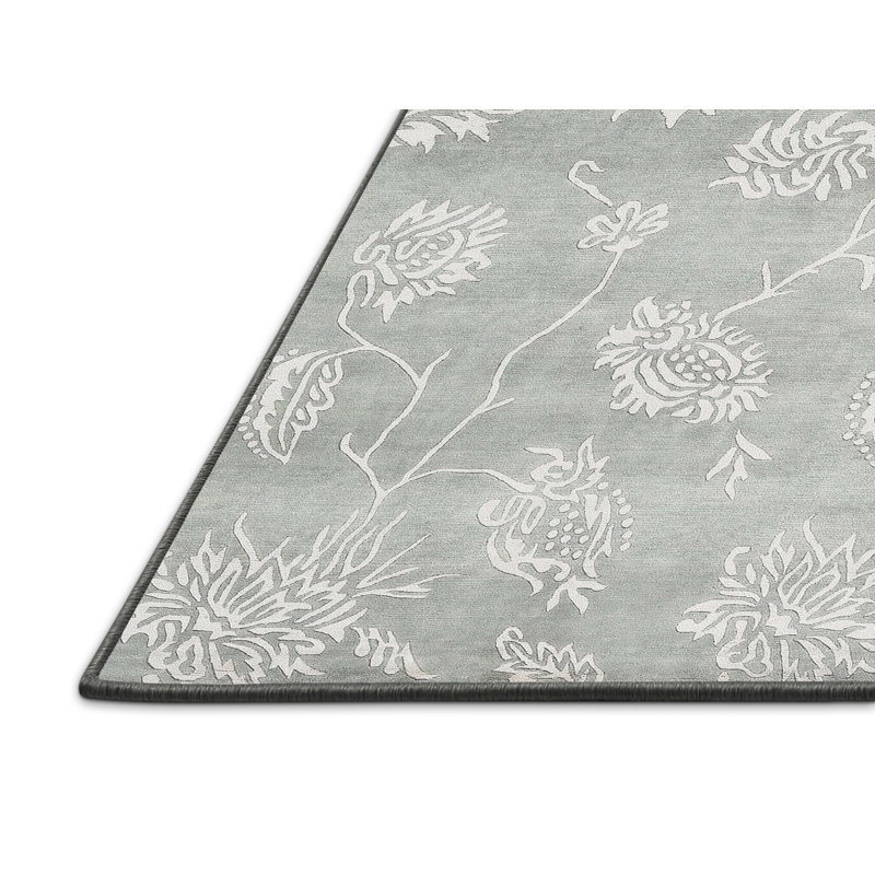 Tapis de zone gris/crème contemporaine, Rectangle 6 pi x 9 pi
