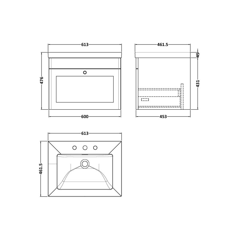 Classique Bathroom Vanity, Satin Green, 61.3 cm W
