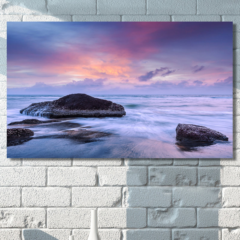 « mauve coucher de soleil », reproduction de photo sur toile tendue, H 28 po x l 48 po x P 1,5 po