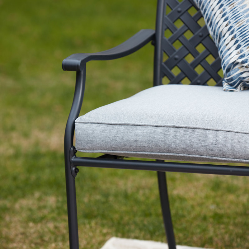 Chaise de patio avec coussin Rusi, gris