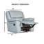 Fauteuil inclinable manuel transitionnel avec accoudoirs et garniture de bordure en poudre bleu