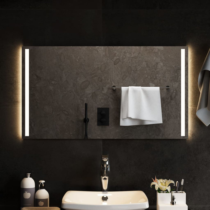 Kareny Flat Wall Mirror, 50 cm H x 90 cm W