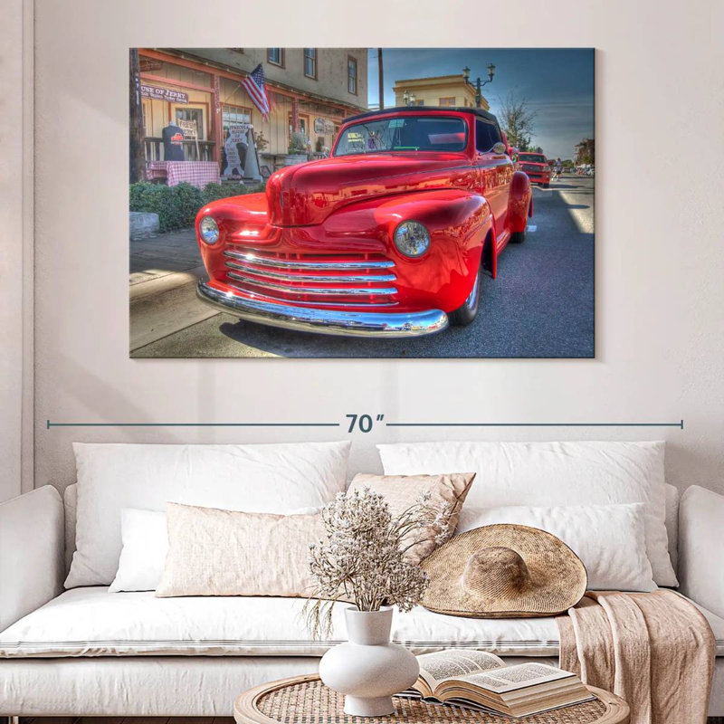 Façade de voiture rétro USA, H 34 po x l 51 po