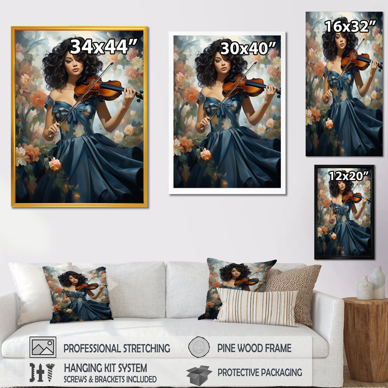 Soulful Melodies, Gold Single Picture Framed, 32" H x 24" W x 1" D
