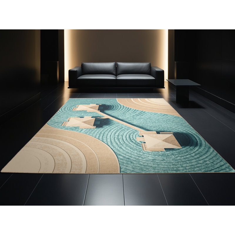 Tapis arc-en-ciel chic et luxueux lavable à la machine Orsolya Tahiti, 3 X 5