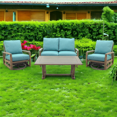 Shivers Teak 4 - Person Patio Conversation Set with Cushions