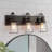 3-Light Bath Vanity Light Dimmable with Bronze Cage Bell Glass Shade