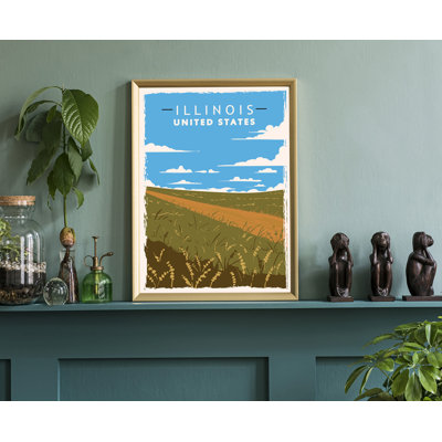 Illinois, style rétro, affiche de voyage, impression rétro sans cadre, art mural maison et bureau