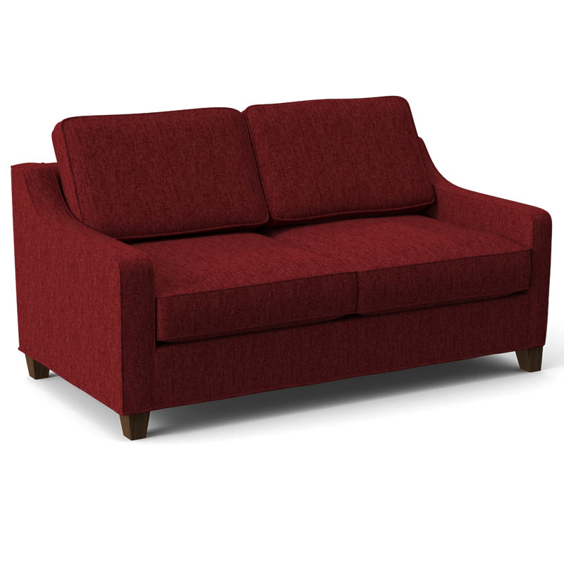 Clark 74" Square Arm Sofa Bed with Reversible Cushions, Dorset Cherry, Montana Walnut, Innerspring