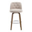 65CM Seat Height Swivel Upholstered Counter Stool with Solid Wood Frame(Set of 2)-2007049851