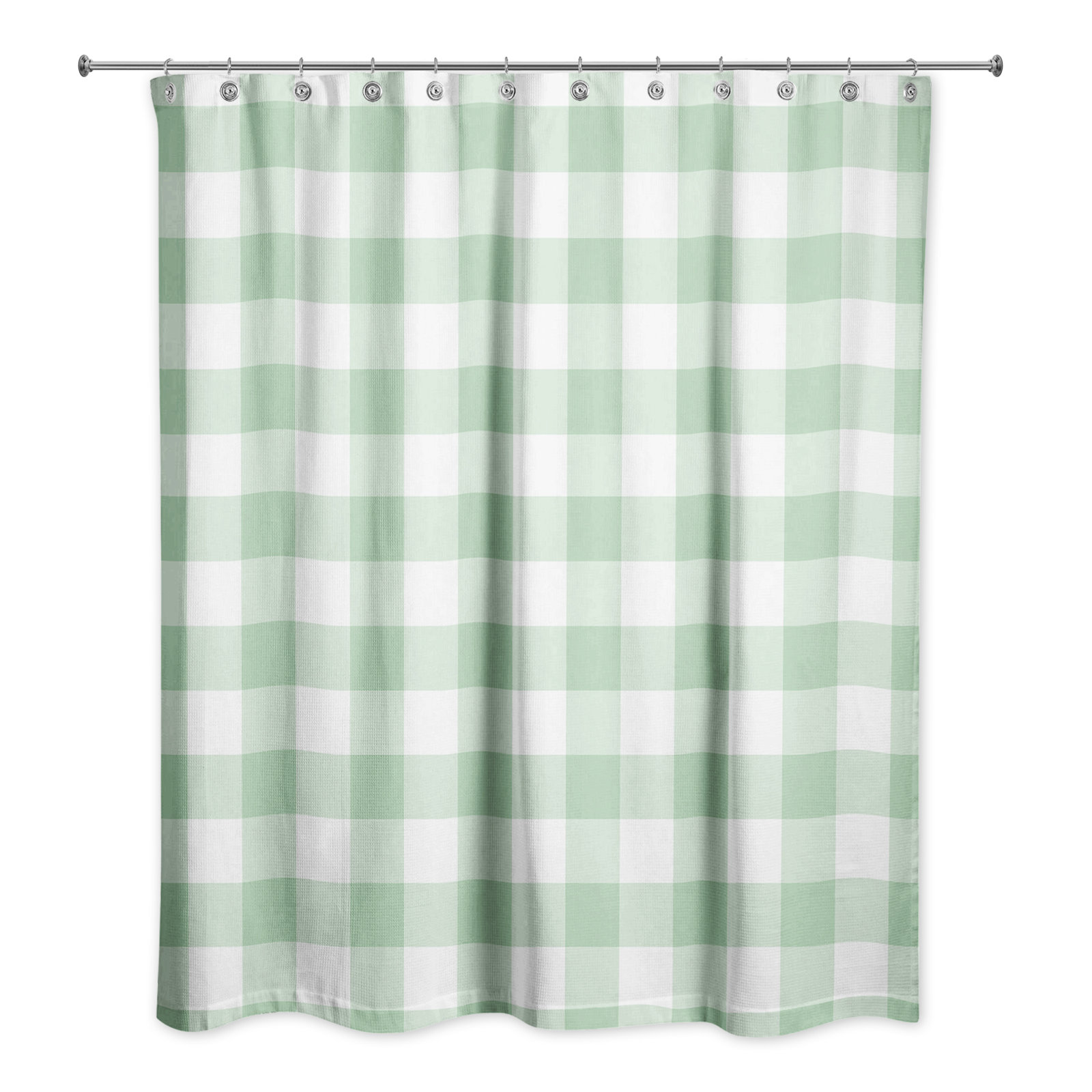 Hanka Plaid Shower Curtain, Mint