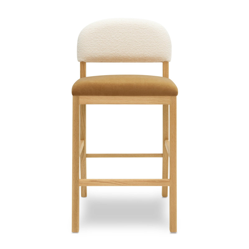 Performance Velvet Counter Stool, Cognac