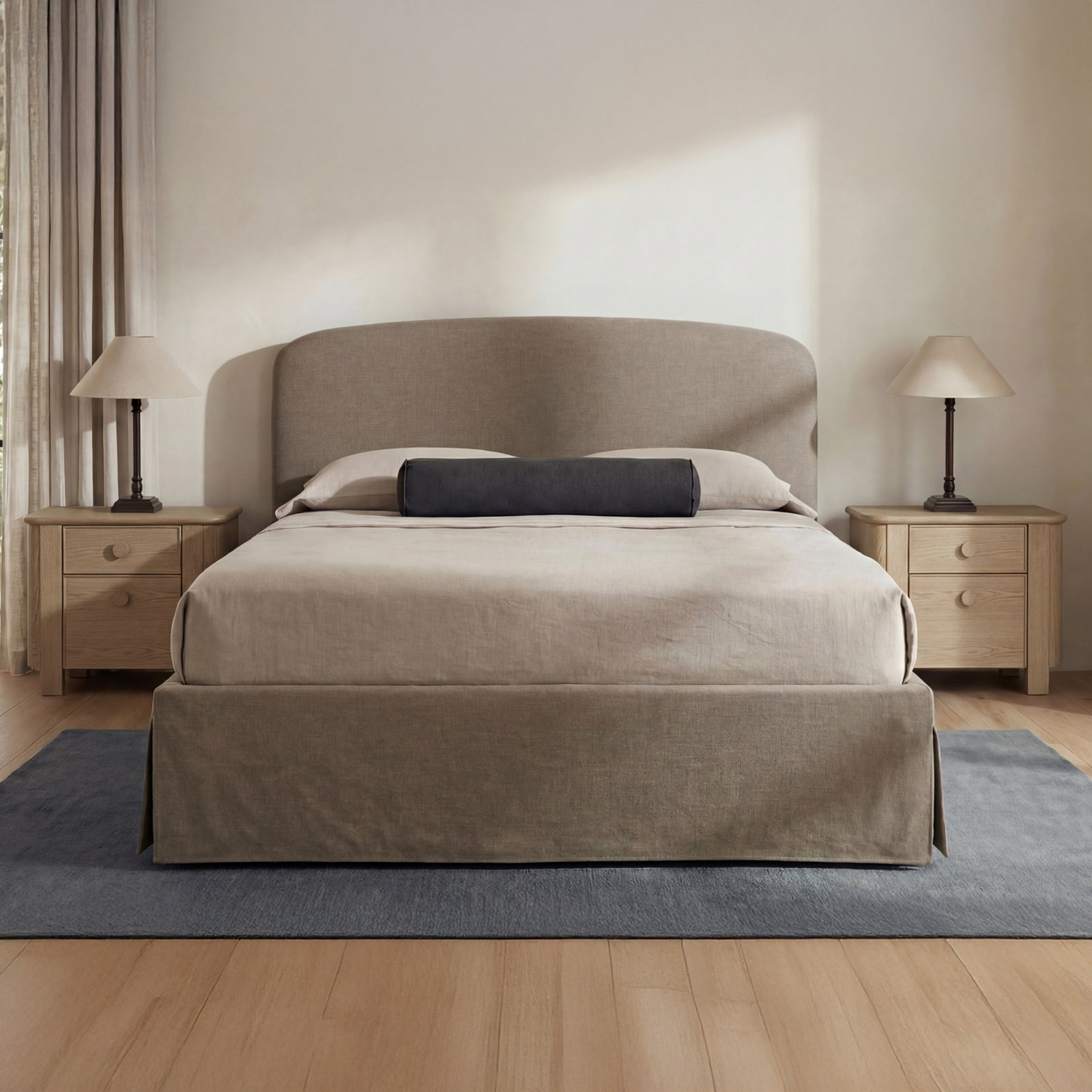 Windcrest Storage Platform Bed, King, Tan