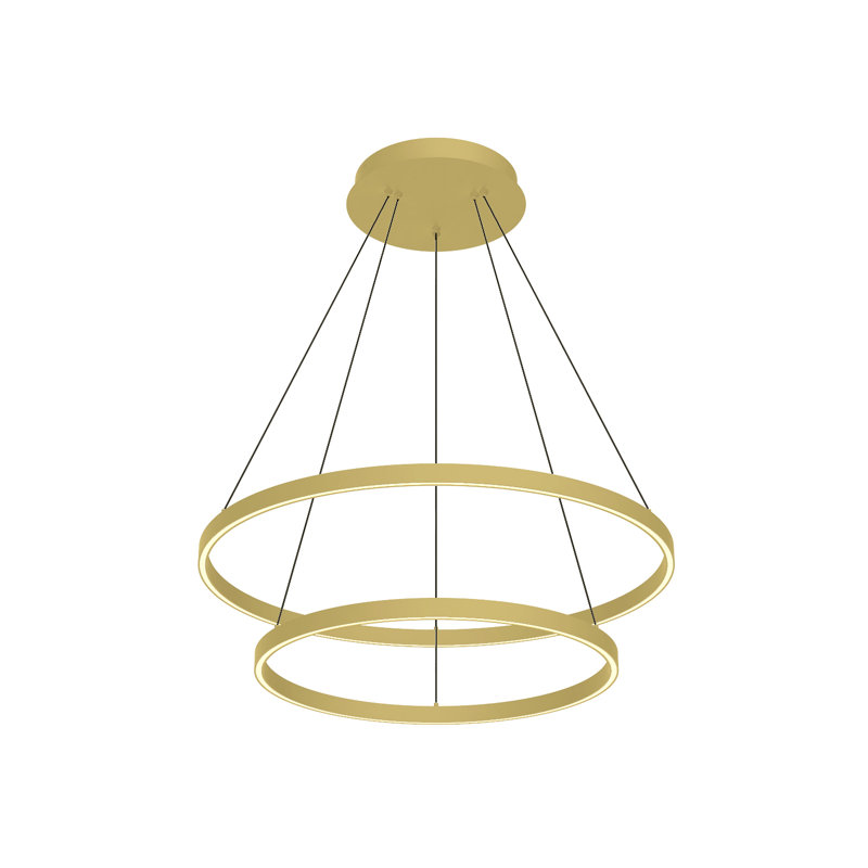Cerchio 2 - Light LED Chandelier, Brushed Gold, 1.5" H x 31.5" W x 31.5" D