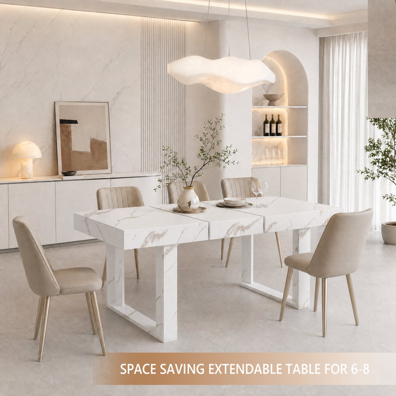 Extendable Dining Table, White
