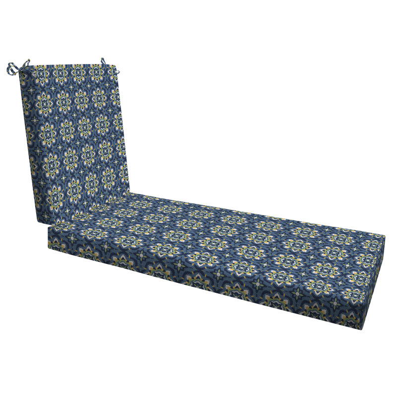 Coussin de chaise longue d'extérieur Meridian - Résistant aux intempéries, réversible, confort moelleux, 21.5" W x 70" D