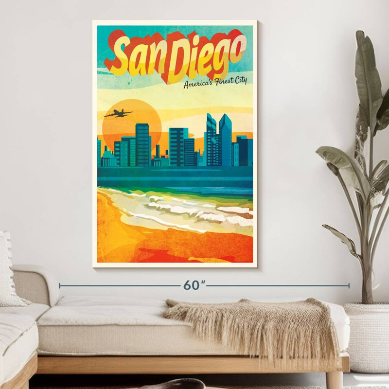 San Diego Finest City sur impression sur toile, H 51 po x l 34 po