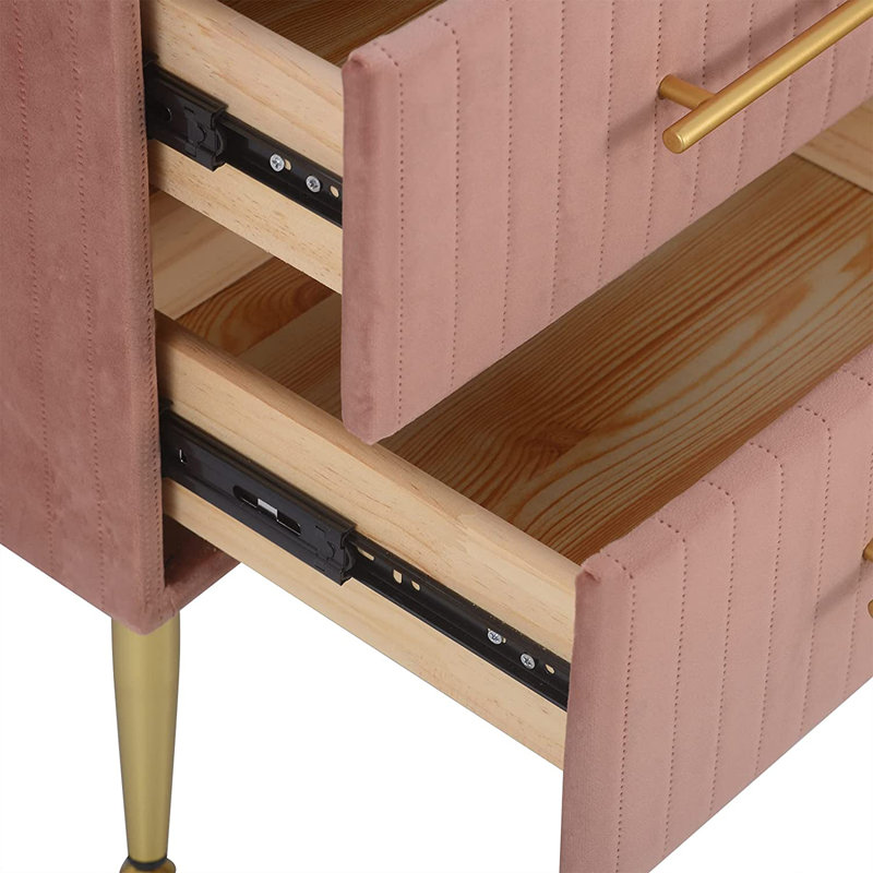 41cm W Bedside Table, Pink