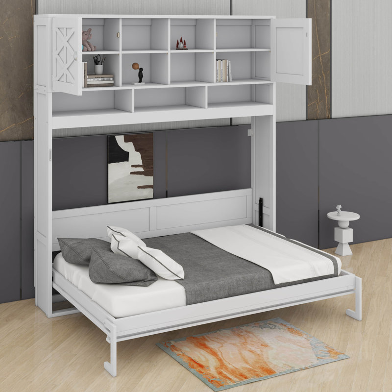 Queen Size Wall Murphy Bed With Ample Storage Space