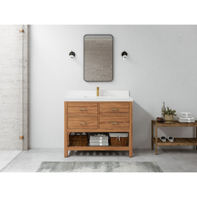 Ensemble de meuble-lavabo simple 42 po Parker, Blanc pur