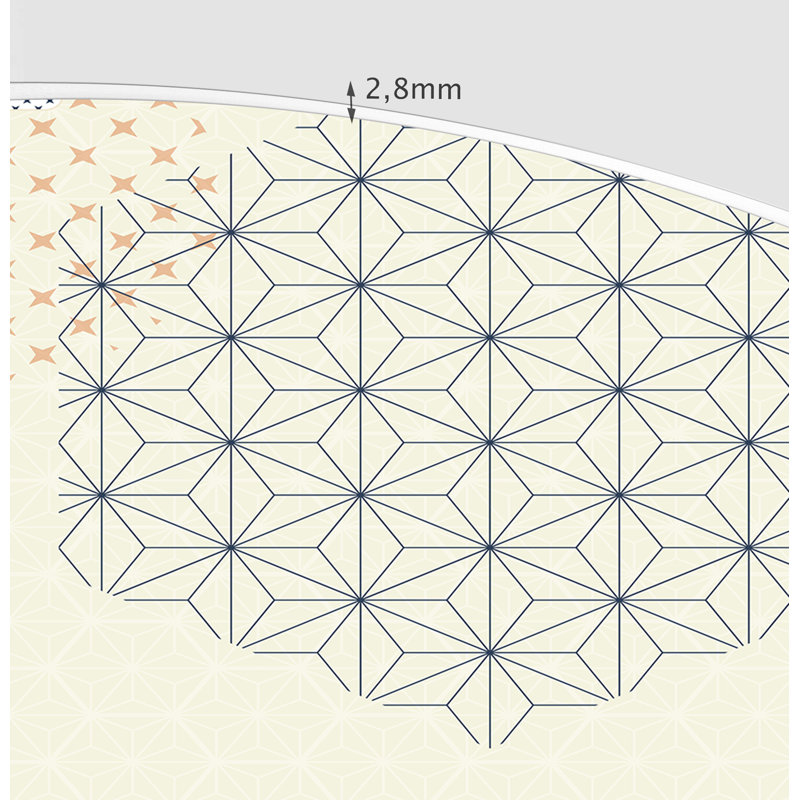 Bergevin Vinyl Machine Printed Area Rug, Round 4'11.1"