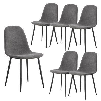 Modern Upholstered Dining Chairs with Metal Legs (Set of 6)