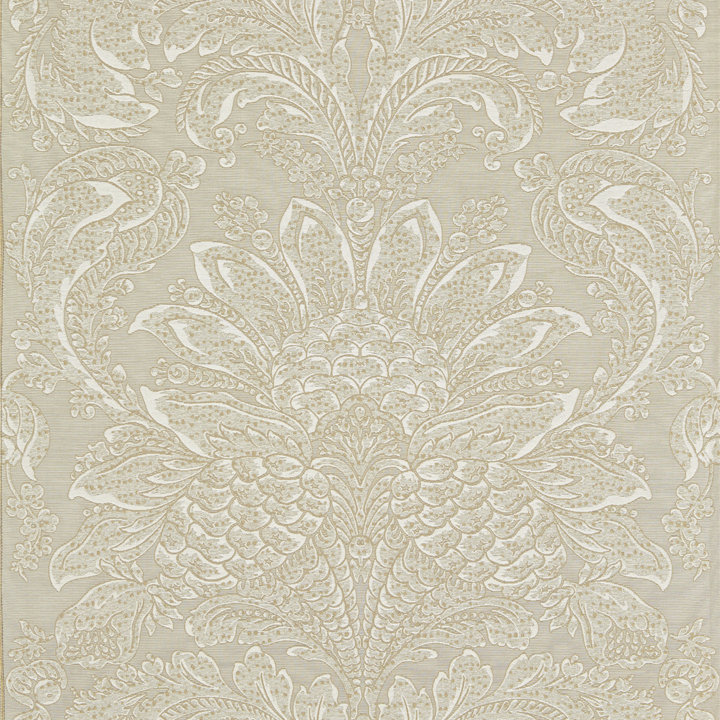 Tissu damassé Jardin Carlotta, Brouillard