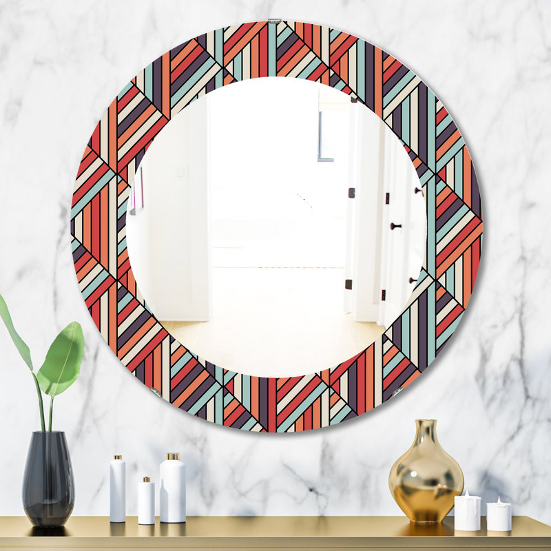 Miroir mural géométrique, H 31,5 po x l po