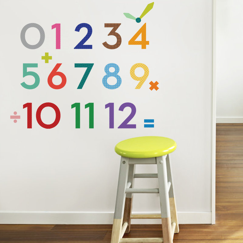 Décalcomanie murale numéros, H 4,6 po x l 6 po