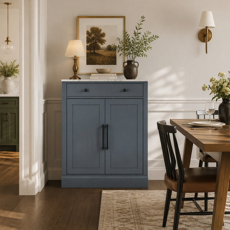 Garde-manger autoportant moderne avec tablettes réglables, tiroir et porte pour un rangement et une organisation efficaces, ensemble de 2