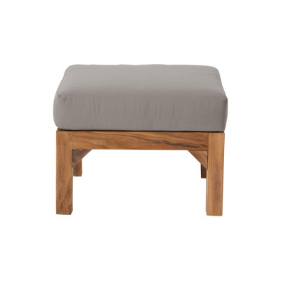 Repose-pieds extérieur en teck avec coussin Sunbrella