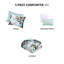 Édredon floral très grand / très grand - rembourré, lavable à la machine, impression de literie en coton doux avec des accents bleus, lavable-118022723