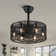 Angelyca 18 in. Black Rattan Caged Ceiling Fan with Light Kit and Remote