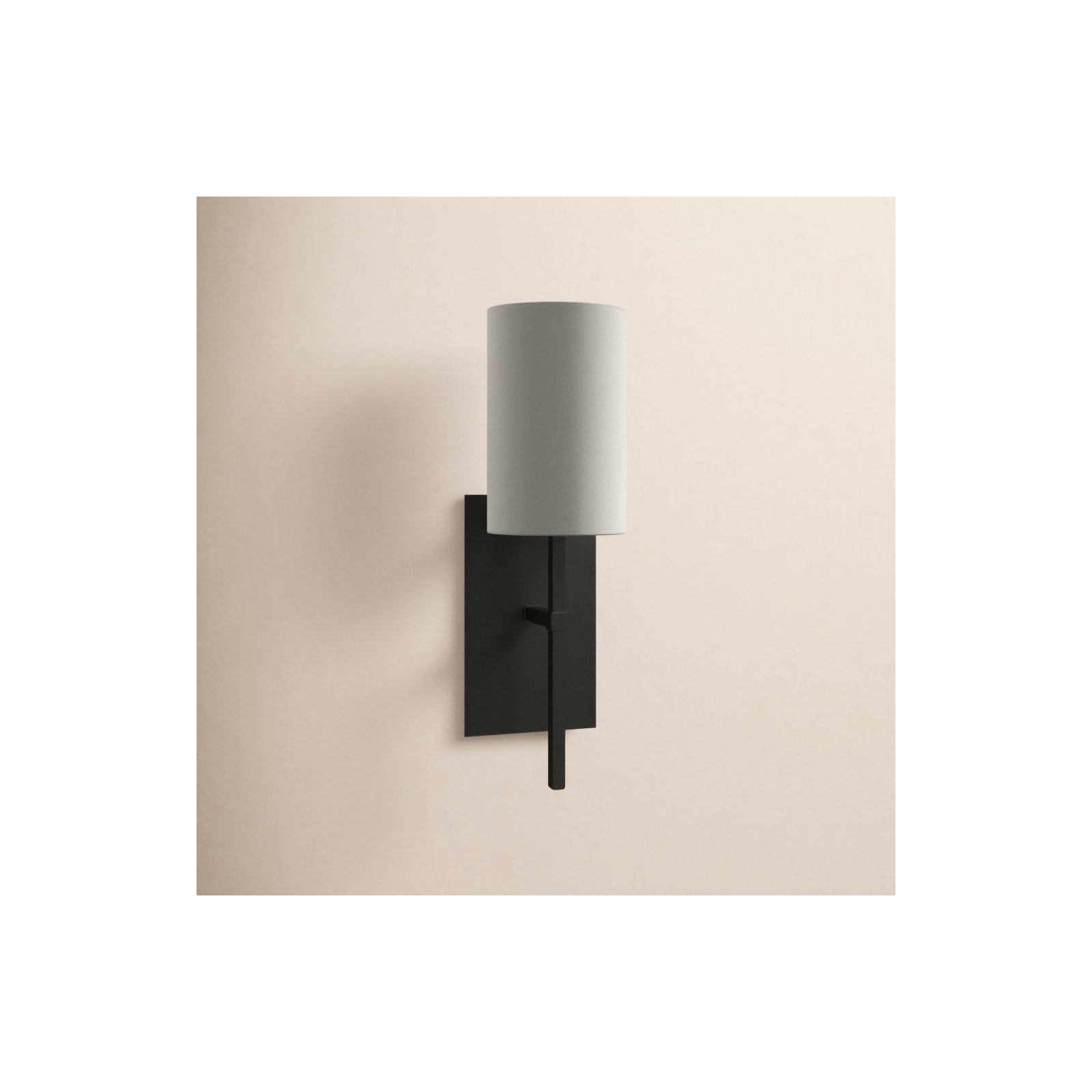 Lyla Single Light Steel Dimmable Wallchiere, Black Forged