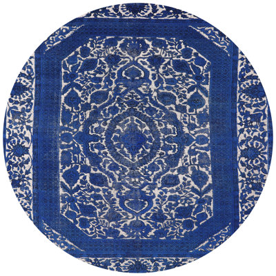 Tapis oriental bleu / blanc