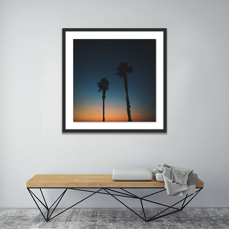 Sunset Palms Print by Vitaliy Paykov, Black