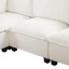 Canapé modulaire en U de 90 po avec canapé-lit modulaire avec repose-pieds mobile et table basse avec appareils de chargement cachés pour le salon, blanc
