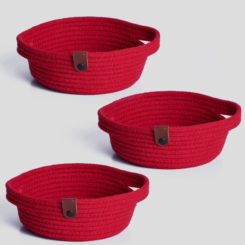 Brayden Studio Cotton Decorative Basket, Red