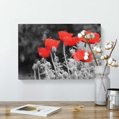 Poppy Field In Abstract - Wrapped Canvas