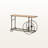 Holden Natural Finish 1-Shelf Console Table With Black Metal Wheels, 29.76" H X 48.3" W X 15.37" D