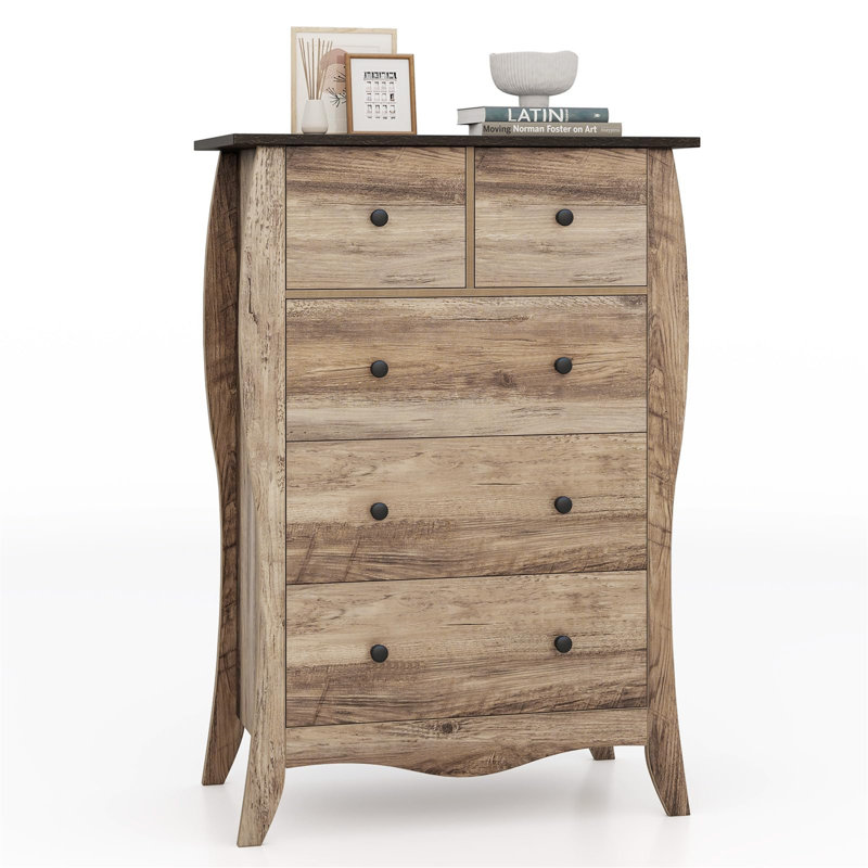 5 - Drawer Chest of Drawers, Beige