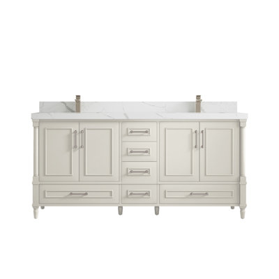 Meuble-lavabo double 72 po avec comptoir Aberdeen