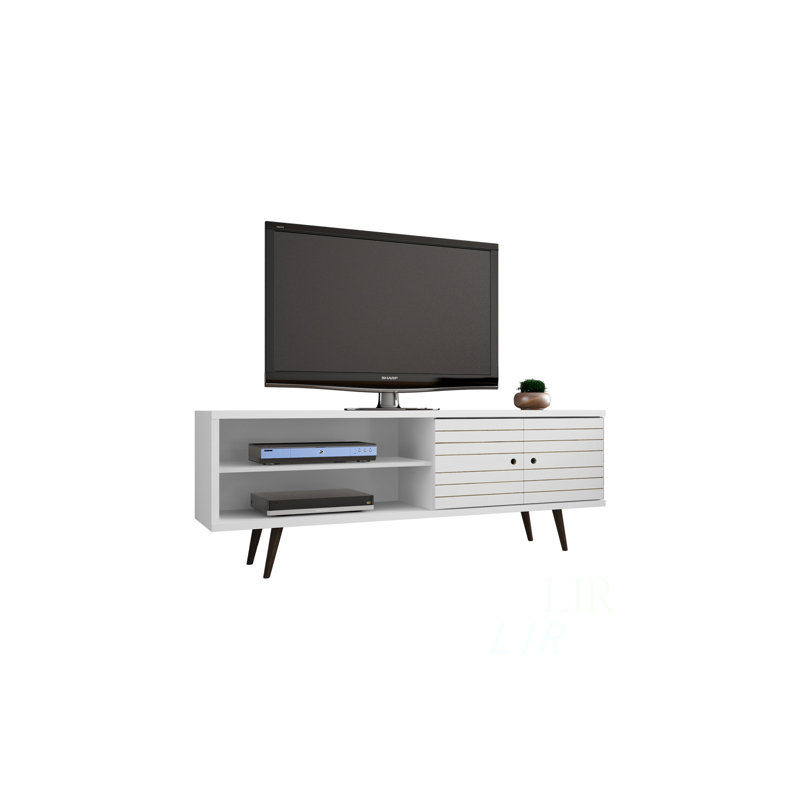 63" Minimalist Sleek TV Stand, White